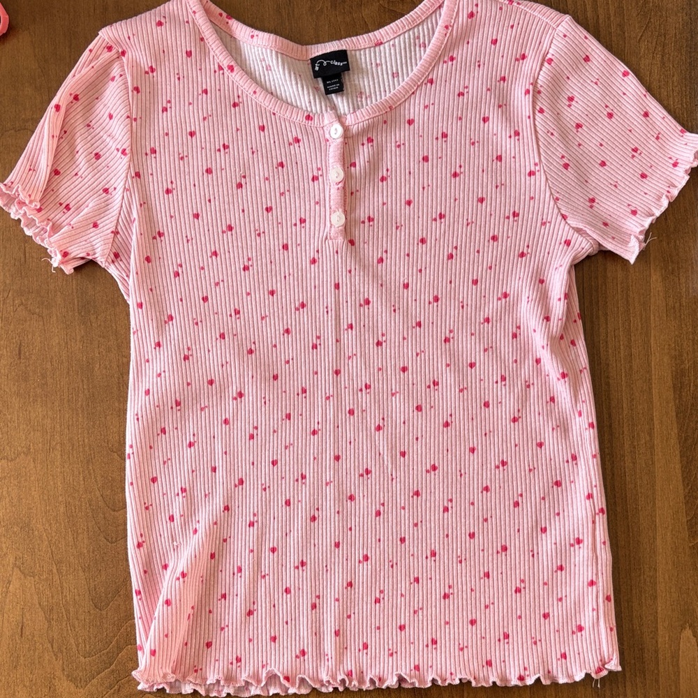 Art Class Pink Heart Design Short Sleeve Tee